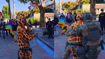 ¡Nadie se salva! ICE detiene a hombre disfrazado de jirafa en Portland