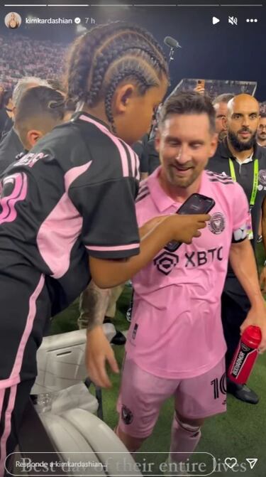 El hijo de Kim Kardashian enloquece al conocer a Messi: lo lleva en el pelo