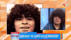 Imagen de Santiago Lara, supuesto hijo de Maradona, en el programa de televisión argentino 'Nosotros en la mañana' en el año 2016.