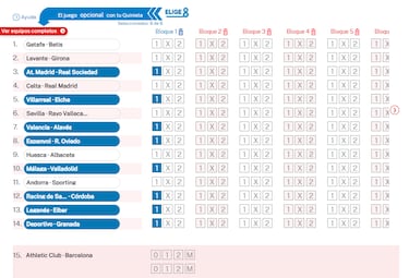 Elige 8 de La Quiniela jornada 46 - 6/3/26 