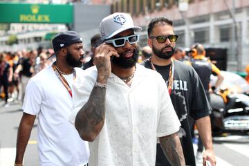 Odell Beckham Jr. durante el Gran Premio de Mónaco de la Fórmula 1.