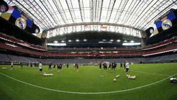 Entrenamiento del Madrid.