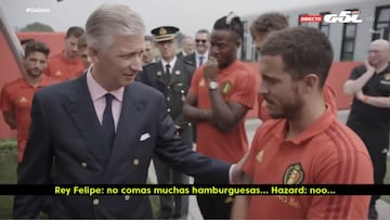 El Rey de Bélgica y su charla con Hazard sobre las hamburguesas