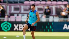 Robert Lewandowski, en el entrenamiento previo al amistoso entre Barcelona y el Inter de Miami.