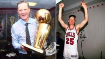 Steve Kerr, campe&oacute;n como entrenador (Warriors) y como jugador (Bulls).