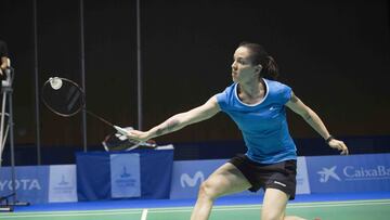 La jugadora espa&ntilde;ola de b&aacute;dminton Beatriz Corrales, durante un partido.
 