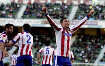 Giménez celebra el 0-1.