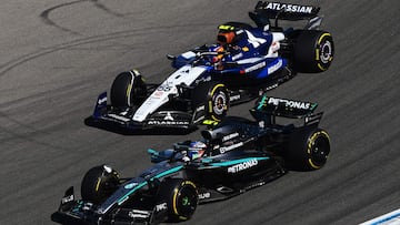 Carlos Sainz (Williams FW47) y Kimi Antonelli (Mercedes W16). Austin, Estados Unidos. F1 2025.