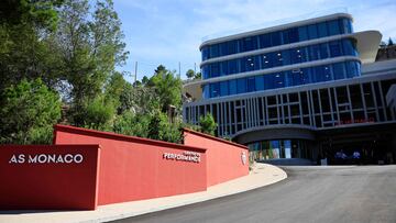 A photograph shows an outside view of the Performance Center, the new training center of the AS Monaco football club, on its inauguration day in La Turbie, southeastern France, on September 5, 2022. (Photo by Valery HACHE / AFP)