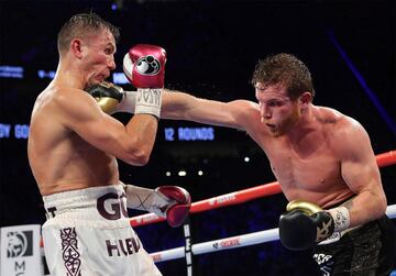 El rostro de Gennady Golovkin mostró las huellas de la batalla.