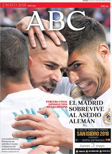 Las portadas de la prensa tras el Real Madrid-Bayern Múnich