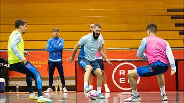 Entrenamiento de la selección española de fútbol sala en Albacete.