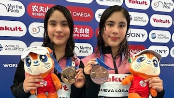 Mía y Lía Cueva logran medalla de bronce en trampolín sincronizado en Montreal