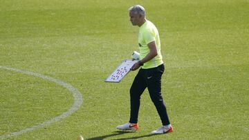 Pellicer, en el entrenamiento del Málaga.
