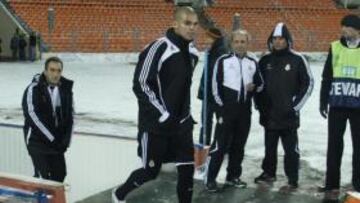<b>LIGA DE CAMPEONES </b> Pepe en el entrenamiento previo al partido ante el Bate Borisov.