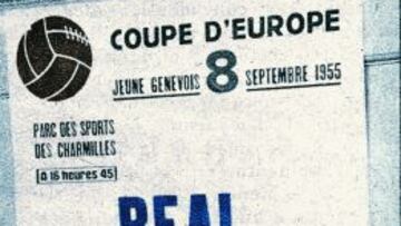 El Real Madrid disputó su primer partido en la Copa de Europa el 8 de septiembre de 1955.
