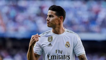 James Rodriguez of Real Madrid during La Liga match between Real Madrid and Granada CF at Santiago Bernabeu Stadium in Madrid, Spain.