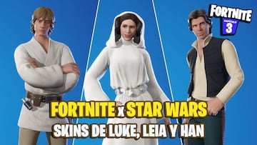 Fortnite x Star Wars: Luke Skywalker, Han Solo y la Princesa Leia llegan como nuevas skins