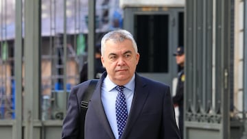 MADRID, SPAIN - MAY 28: The secretary of Organization of the PSOE, Santos Cerdan, arrives to a session of control to the Government, on 28 May, 2025 in Madrid, Spain. The Government faces an offensive by PP and Vox in Congress on the unity of the coalition Government, the causes of the electricity blackout and the judicial investigations surrounding the Executive. (Photo By Marta Fernandez/Europa Press via Getty Images)