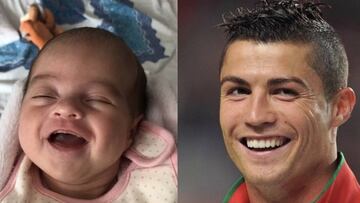 El gran parecido entre Cristiano Ronaldo y su hija Alana Martina. Foto: Instagram