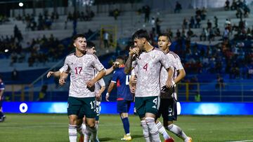 during the game Mexico vs Dominican Republic, corresponding to Group A of Mens Soccer at the Central American and Caribbean Games San Salvador 2023, at Las Delicias National Stadium, on June 28, 2023.
<br><br>
durante el partido Mexico vs Republica Dominicana, correspondiente al Grupo A del Futbol Masculino en los Juegos Centroamericanos y del Caribe San Salvador 2023, en el Estadio Nacional Las Delicias, el 28 de Junio de 2023.