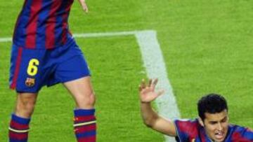 Xavi abandona el entrenamiento con molestias en el gemelo izquierdo