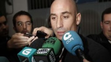 Jos&eacute; Luis Rubiales ante los medios de comunicaci&oacute;n.