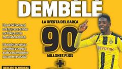 Demb&eacute;l&eacute; en la portada de Sport. 