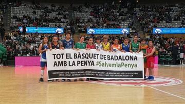 Todo el baloncesto de Badalona nmstró el pasado domingo su apoyo a la complicada situación del Joventut.