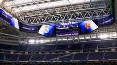 21/04/24 PARTIDO PRIMERA DIVISION 
REAL MADRID - BARCELONA 
PANORAMICA ESTADIO SANTIAGO BERNABEU MARCADOR 360 TECHO 