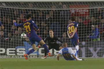 2-1. El Zhar marcó el primer gol del conjunto pepinero.