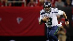 ATLANTA, GA - JANUARY 14: Russell Wilson #3 of the Seattle Seahawks runs the ball during the game against the Atlanta Falcons at the Georgia Dome on January 14, 2017 in Atlanta, Georgia.   Gregory Shamus/Getty Images/AFP
 == FOR NEWSPAPERS, INTERNET, TELCOS &amp; TELEVISION USE ONLY ==
