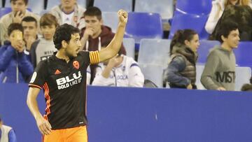 Dani Parejo, celebrando el gol conseguido el pasado martes en La Romareda.
