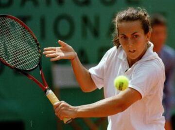 Gala León durante el torneo de Roland Garros en 1998