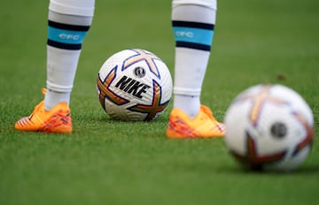 A detailed view of the Nike Premier League ball ahead of the Premier League match at Stamford Bridge