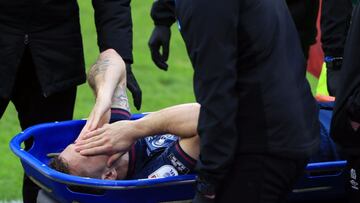 Jordan Morris had to be carted off against Huddersfield Town