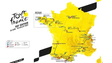 Recorrido de la 108&ordf; edici&oacute;n del Tour de Francia.