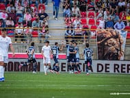 Los jugadores del Córdoba festejan el 0-1 en León