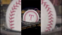 The new Sphere in Las Vegas was lit up like a Texas Rangers baseball to celebrate their first-ever World Series title after they beat the Diamondbacks 4-1.