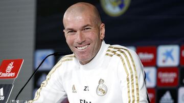 Zinedine Zidane, entrenador del Real Madrid, en rueda de prensa.