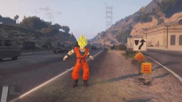 Introducen a Goku en Grand Theft Auto V con un mod