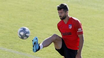 Felipe, en un entrenamiento con el Atlético.