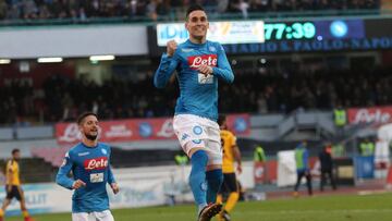 José Callejón, celebrando su gol ante el Hellas Verona.