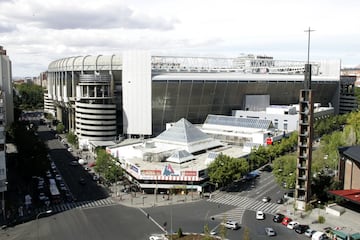 Fotografía del centro comercial que estaba situado en la Esquina del Santiago Bernabéu.