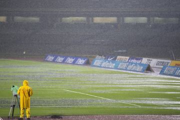 La fuerte lluvia que suspendió el Pumas vs Celaya en imágenes