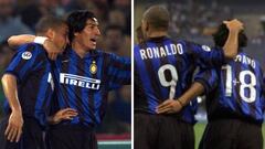 Iv&aacute;n Zamorano y Ronaldo, durante su etapa en el Inter de Mil&aacute;n.