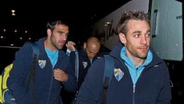 <b>EN LA CARTUJA. </b>El Málaga llegó anoche hasta Sevilla. Se alojará en un hotel muy próximo al estadio Olímpico de La Cartuja.