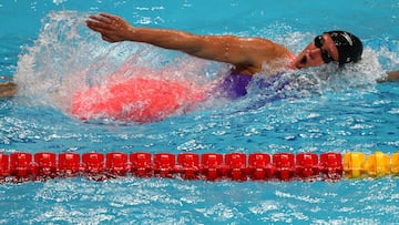 Mireia Belmonte compite durante la final de 1.500 metros en los Mundiales de Budapest 2017.