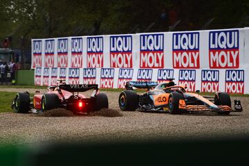 Accidente entre Daniel Ricciardo y Carlos Sainz en el Gran Premio de Emilia-Romaña.