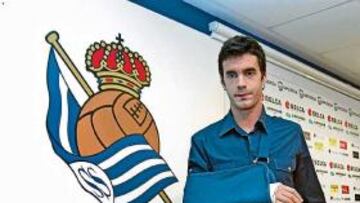 <b>SEGURIDAD. </b>Xabi Prieto vio muy claro el ascenso ayer en Zubieta.